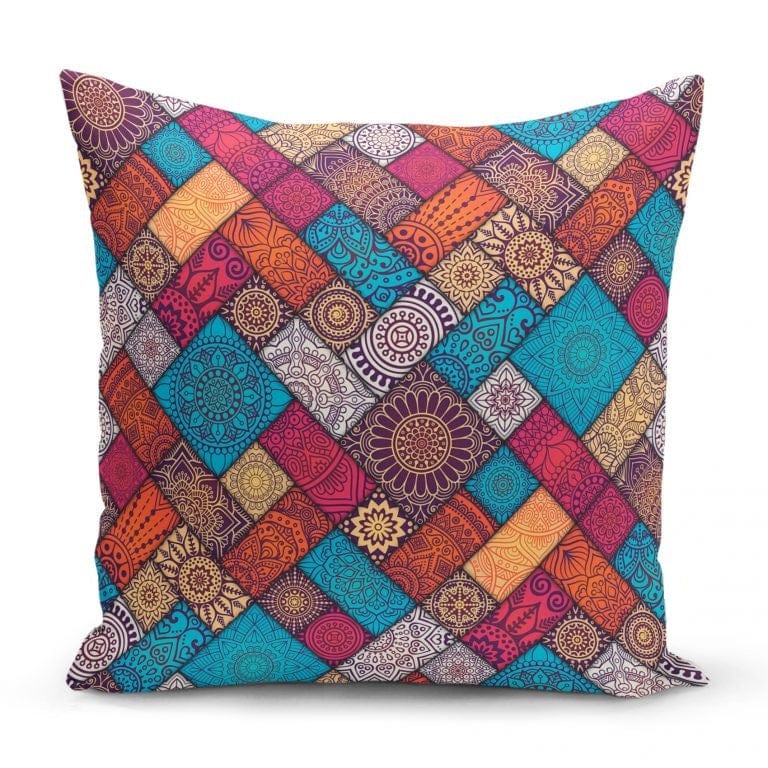 Set di 4 federe per cuscini decorativi Yldiko RKYK460 Multicolore, 43 x 43 cm (1)