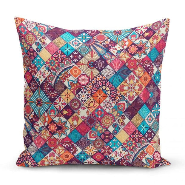 Hillkar Global Set di 4 federe per cuscini decorativi Yldiko RKYK460 Multicolore, 43 x 43 cm