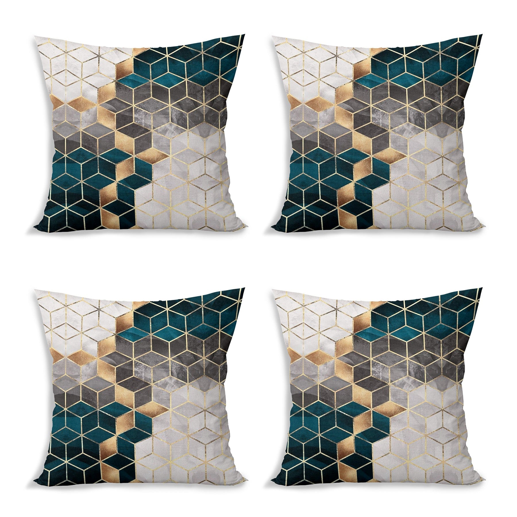 Hillkar Global Set di 4 federe per cuscini decorativi Yldiko RKYK461 Multicolore, 43 x 43 cm