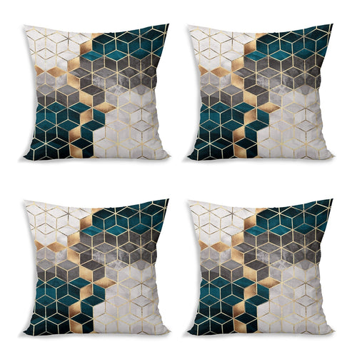 Hillkar Global Set di 4 federe per cuscini decorativi Yldiko RKYK461 Multicolore, 43 x 43 cm