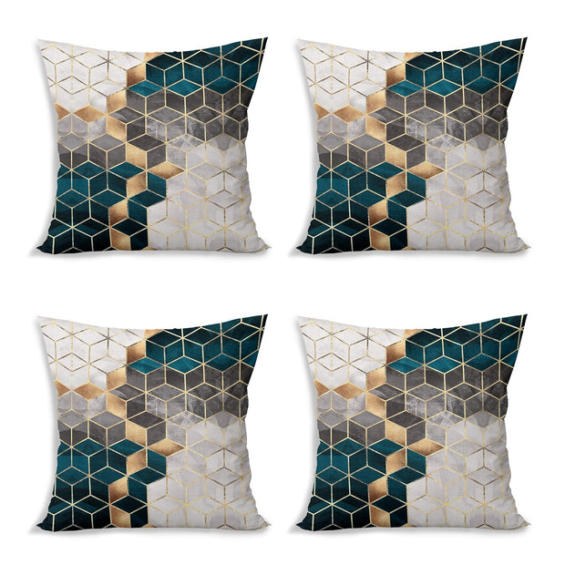 Hillkar Global Set di 4 federe per cuscini decorativi Yldiko RKYK461 Multicolore, 43 x 43 cm
