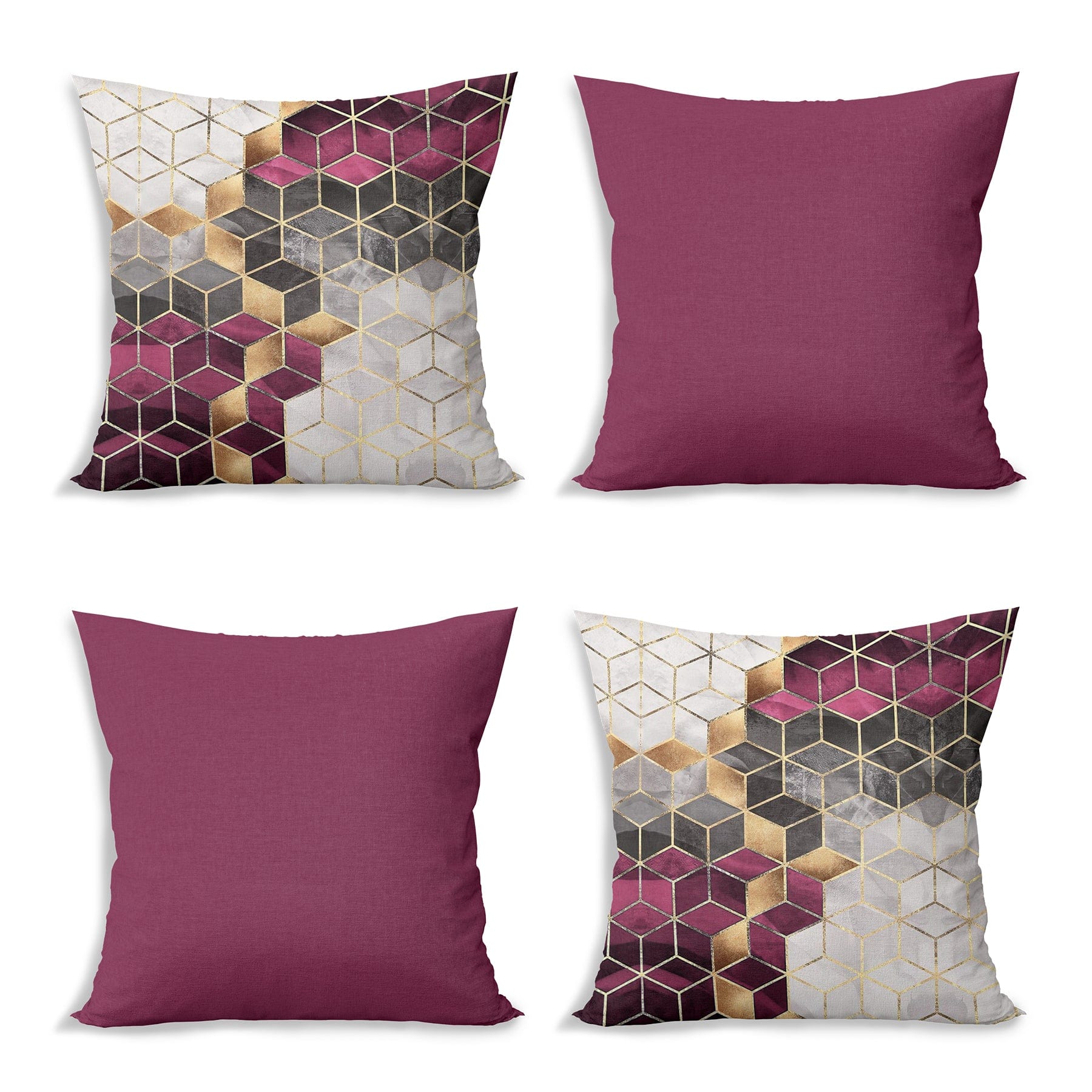 Hillkar Global Set di 4 federe per cuscini decorativi Yldiko RKYK470 Multicolore, 43 x 43 cm