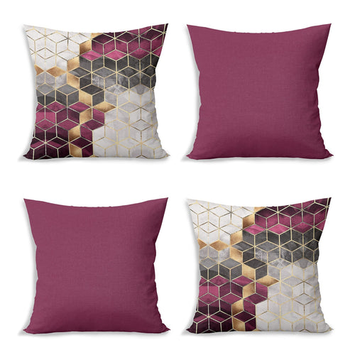 Hillkar Global Set di 4 federe per cuscini decorativi Yldiko RKYK470 Multicolore, 43 x 43 cm