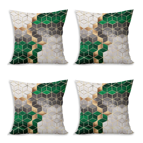 Hillkar Global Set di 4 federe per cuscini decorativi Yldiko RKYK471 Multicolore, 43 x 43 cm