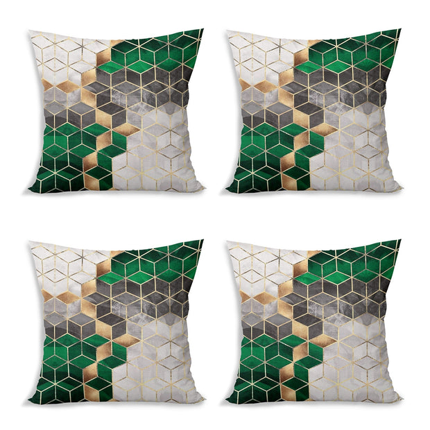 Hillkar Global Set di 4 federe per cuscini decorativi Yldiko RKYK471 Multicolore, 43 x 43 cm