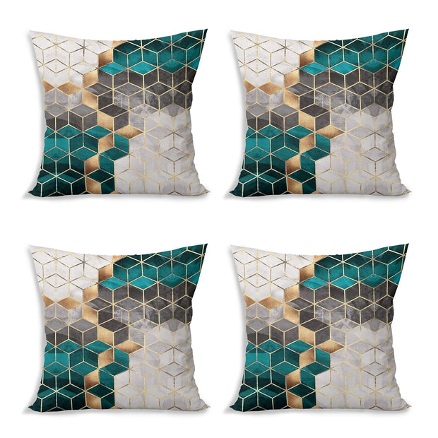 Set di 4 federe per cuscini decorativi Yldiko RKYK473 Multicolore, 43 x 43 cm