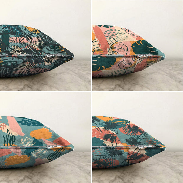 Set di 4 federe per cuscini decorativi Zerrin RKYK291 Multicolore, 43 x 43 cm (1)