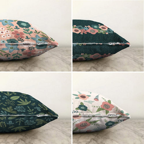 Set di 4 federe per cuscini decorativi Zerrin RKYK295 Multicolore, 43 x 43 cm (1)