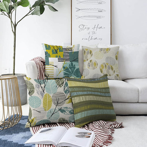 Set di 4 federe per cuscini decorativi Zerrin RKYK296 Multicolore, 43 x 43 cm