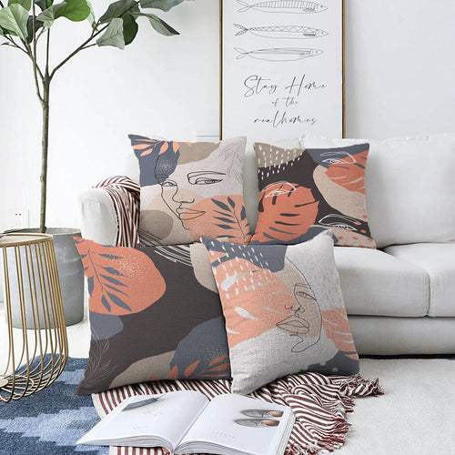 Set di 4 federe per cuscini decorativi Zerrin RKYK297 Multicolore, 43 x 43 cm
