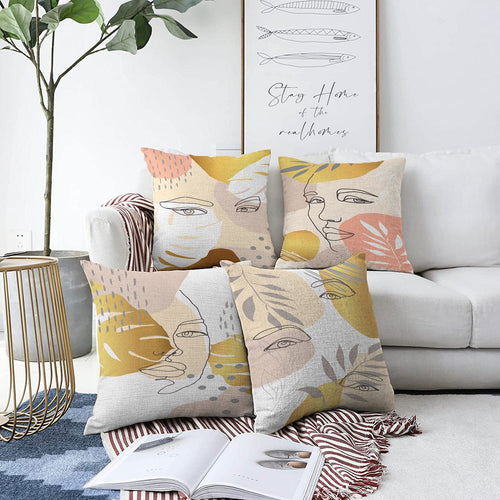 Set di 4 federe per cuscini decorativi Zerrin RKYK298 Multicolore, 43 x 43 cm