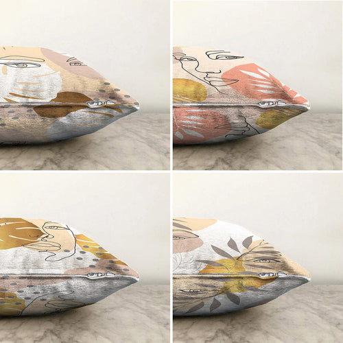 Set di 4 federe per cuscini decorativi Zerrin RKYK298 Multicolore, 43 x 43 cm (1)