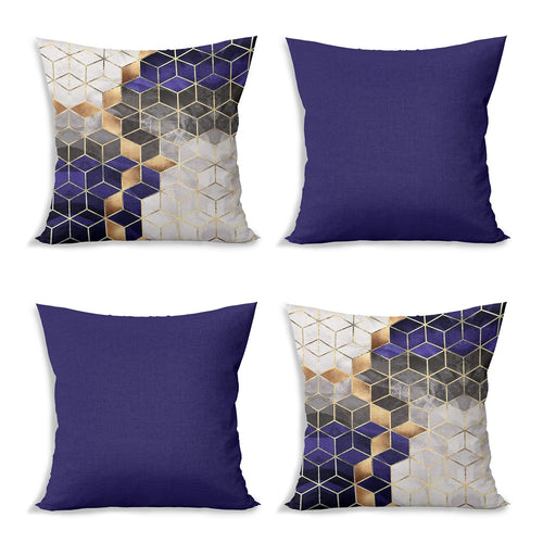 Set di 4 federe per cuscini decorativi Zeynep RKYK468 Multicolore, 43 x 43 cm