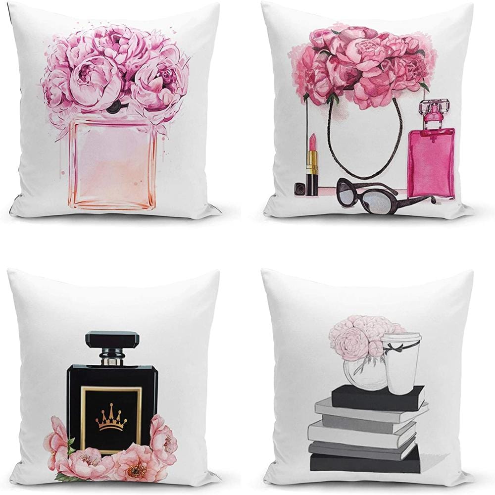 Set di 4 federe per cuscini decorativi Zeynep RKYK482 Multicolore, 43 x 43 cm