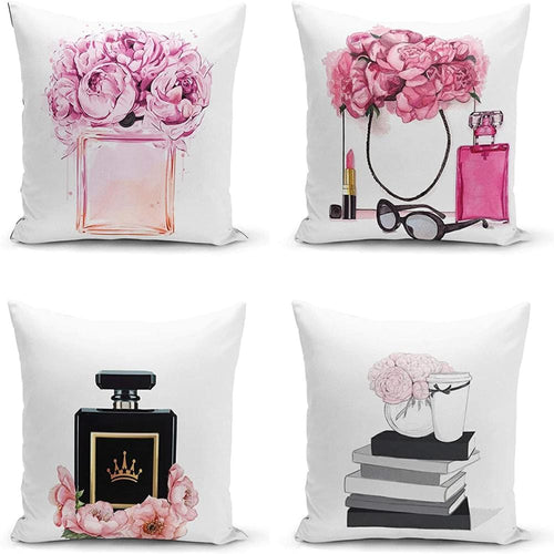 Set di 4 federe per cuscini decorativi Zeynep RKYK482 Multicolore, 43 x 43 cm
