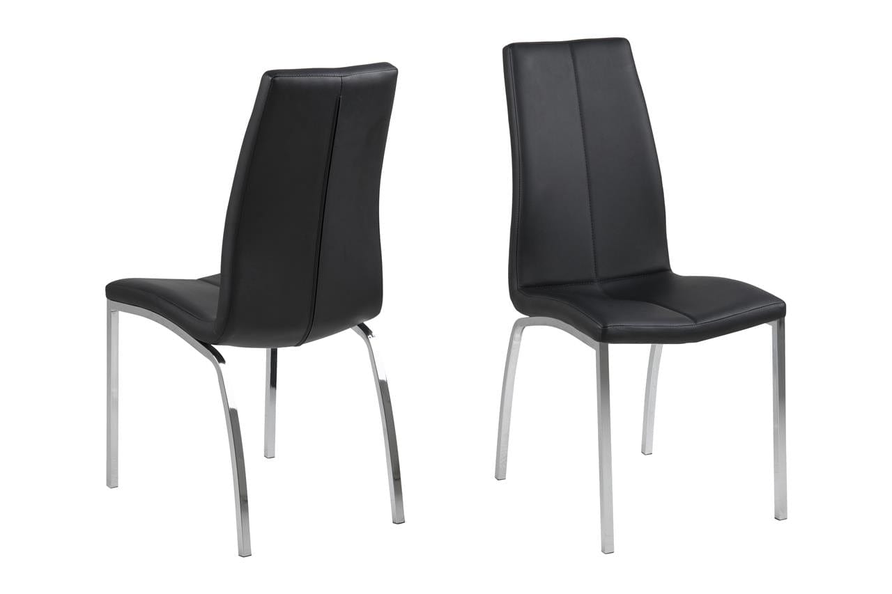 Set di 4 sedie da pranzo in ecopelle Asama Nero