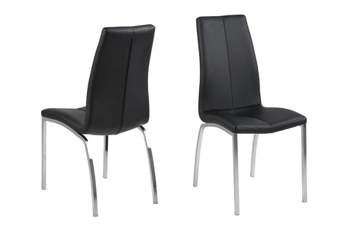 Set di 4 sedie da pranzo in ecopelle Asama Nero
