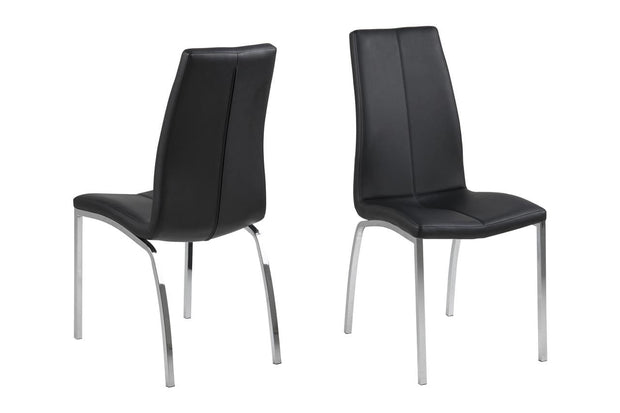 Set di 4 sedie da pranzo in ecopelle Asama Nero