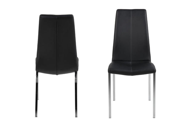 Set di 4 sedie da pranzo in ecopelle Asama Nero (1)