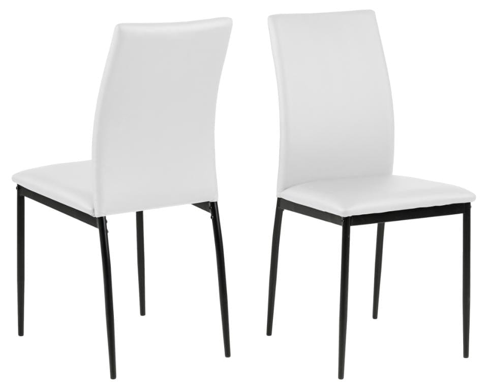 Set di 4 sedie da pranzo in ecopelle Demina Bianco