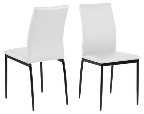 Set di 4 sedie da pranzo in ecopelle Demina Bianco