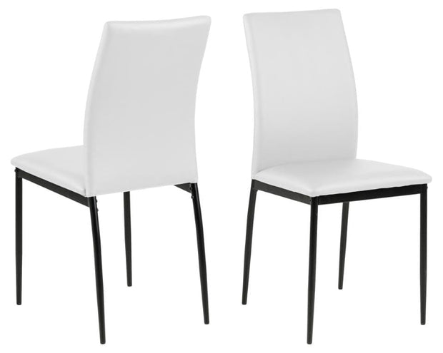 Set di 4 sedie da pranzo in ecopelle Demina Bianco