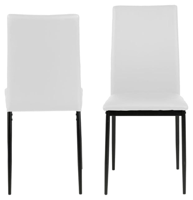 Set di 4 sedie da pranzo in ecopelle Demina Bianco (2)