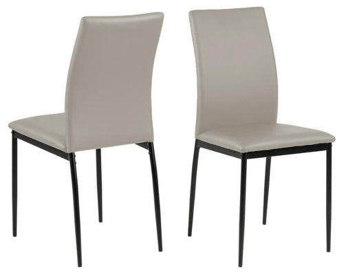 Set di 4 sedie da pranzo in ecopelle Demina Grigio