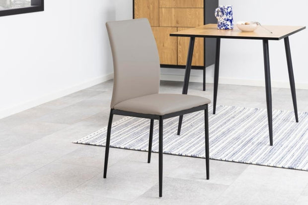 Set di 4 sedie da pranzo in ecopelle Demina Grigio (2)