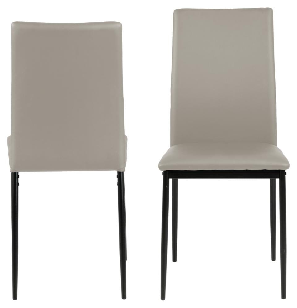 Set di 4 sedie da pranzo in ecopelle Demina Grigio (3)