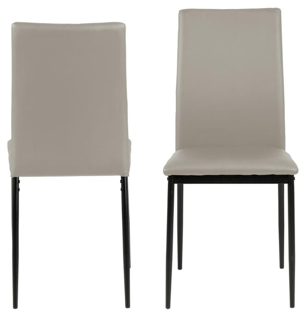 Set di 4 sedie da pranzo in ecopelle Demina Grigio (3)