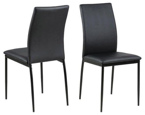 Set di 4 sedie da pranzo in ecopelle Demina Nero