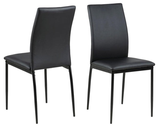Set di 4 sedie da pranzo in ecopelle Demina Nero