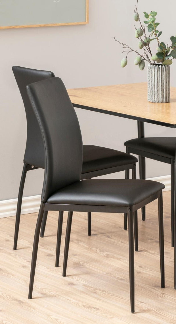 Set di 4 sedie da pranzo in ecopelle Demina Nero (3)