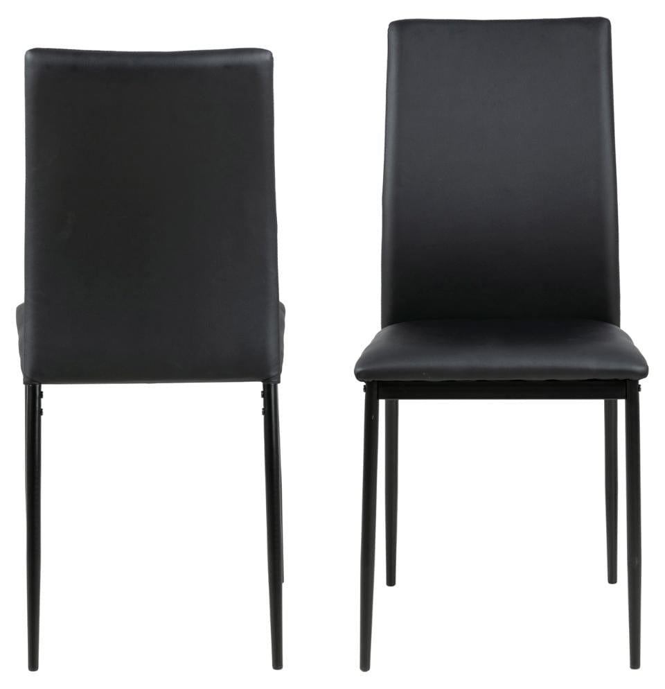 Set di 4 sedie da pranzo in ecopelle Demina Nero (4)