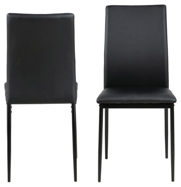 Set di 4 sedie da pranzo in ecopelle Demina Nero (4)