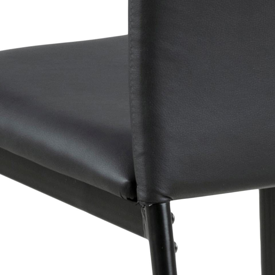 Set di 4 sedie da pranzo in ecopelle Demina Nero (7)