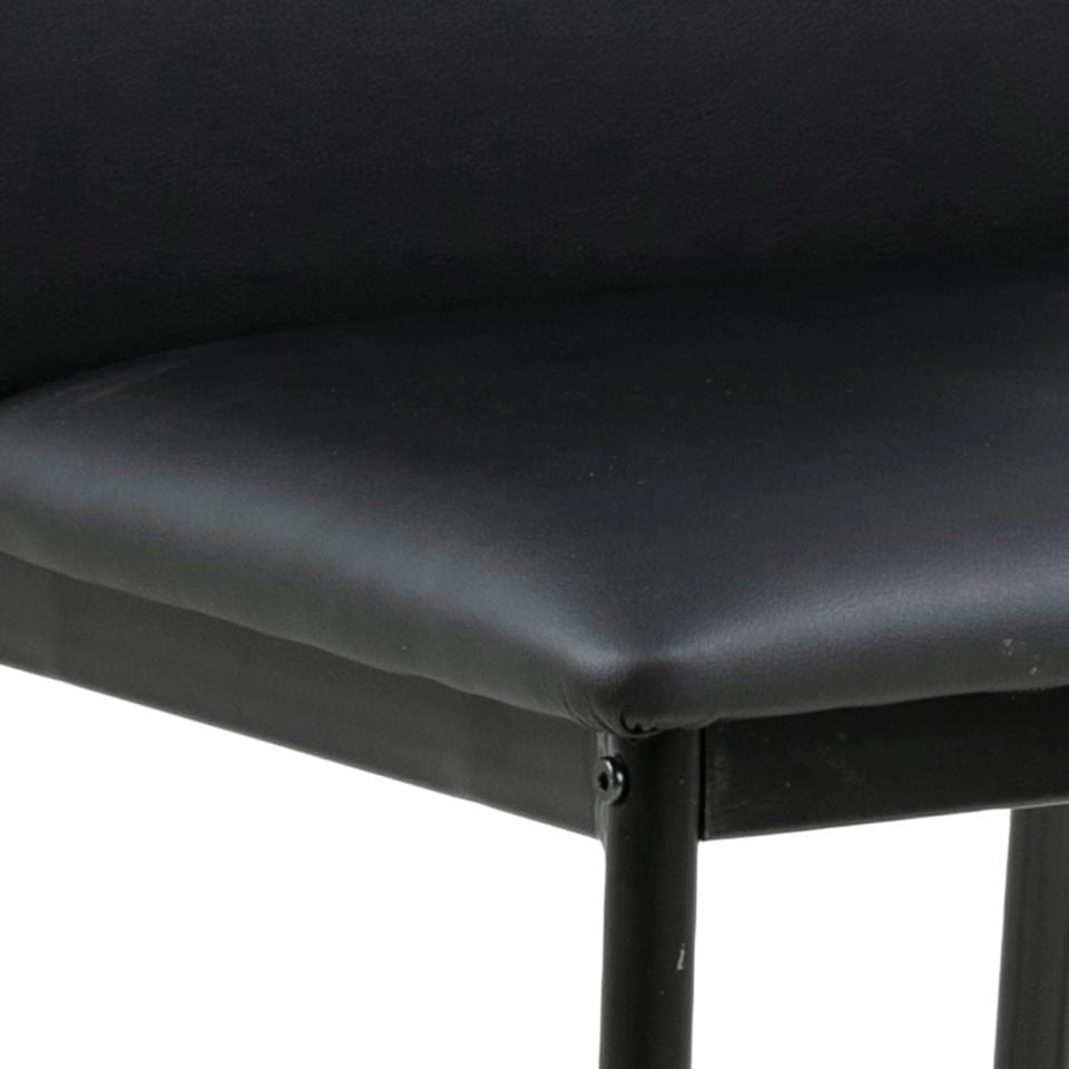 Set di 4 sedie da pranzo in ecopelle Demina Nero (9)