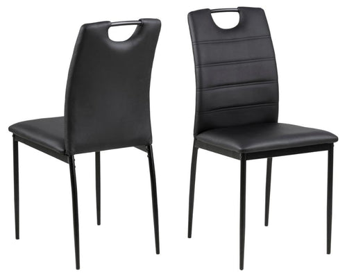 Set di 4 sedie da pranzo in ecopelle Dia Nero