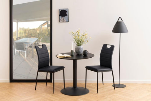 Set di 4 sedie da pranzo in ecopelle Dia Nero (1)