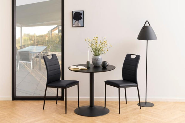 Set di 4 sedie da pranzo in ecopelle Dia Nero (1)