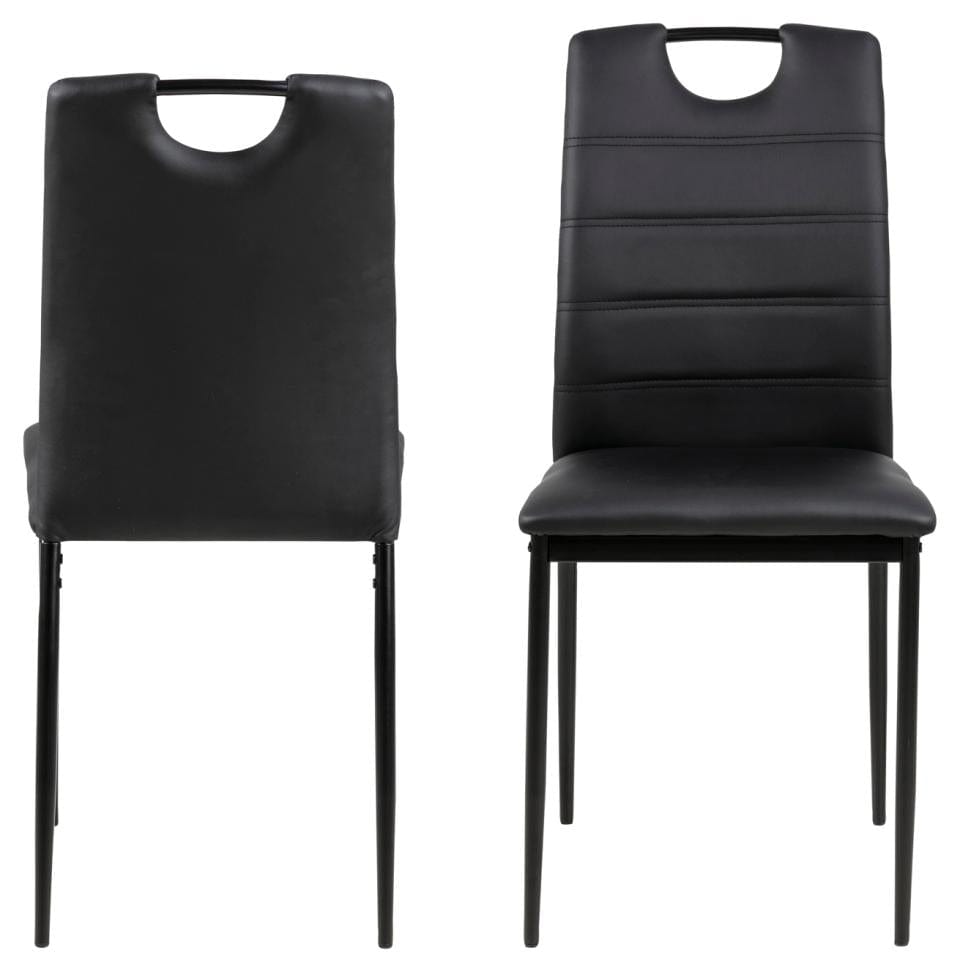 Set di 4 sedie da pranzo in ecopelle Dia Nero (3)