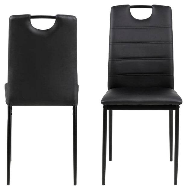 Set di 4 sedie da pranzo in ecopelle Dia Nero (3)