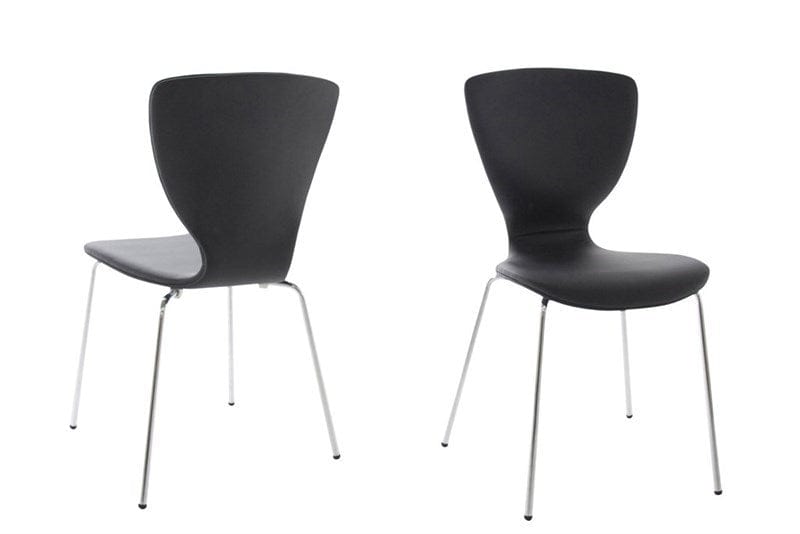 Set di 4 sedie da pranzo in ecopelle Gongli Nero