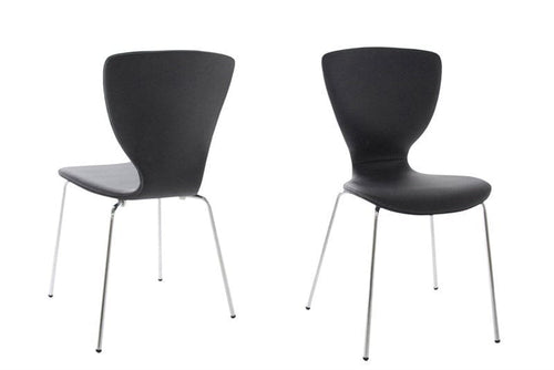 Set di 4 sedie da pranzo in ecopelle Gongli Nero
