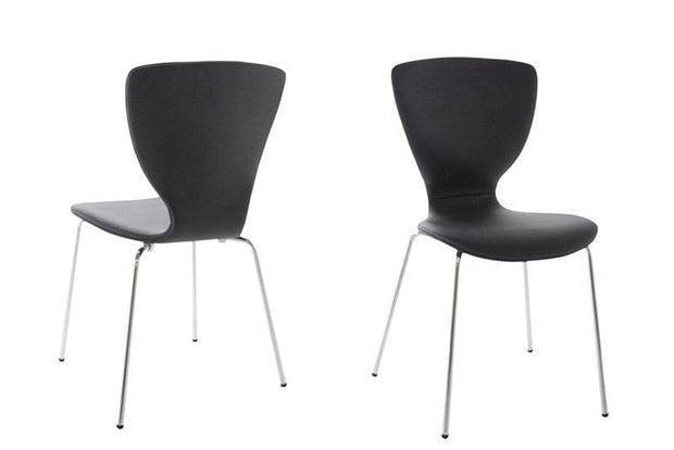Set di 4 sedie da pranzo in ecopelle Gongli Nero