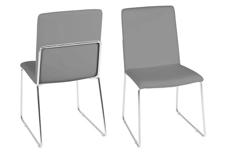 Set di 4 sedie da pranzo in ecopelle Kitos Grigio