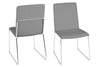 Set di 4 sedie da pranzo in ecopelle Kitos Grigio