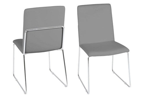Set di 4 sedie da pranzo in ecopelle Kitos Grigio