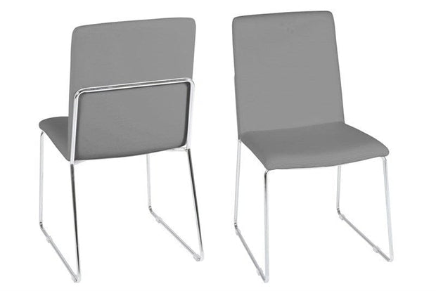 Set di 4 sedie da pranzo in ecopelle Kitos Grigio